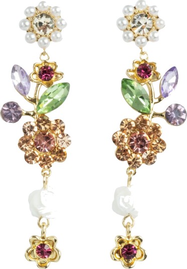 A&C Vintage Bloom øredobber i forgylt messing med blomster