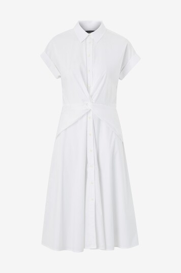 Lauren Ralph Lauren - Skjortekjole Silky Str Dress - Hvit Lauren Ralph Lauren - Skjortekjole Silky Str Dress - Hvit