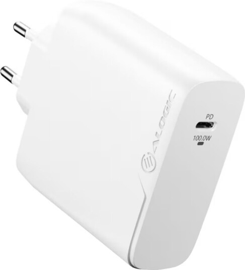 ALOGIC Rapid Power 100W USB-C vegglader med 2m kabel, Hvit ALOGIC Rapid Power 100W USB-C vegglader med 2m kabel, Hvit