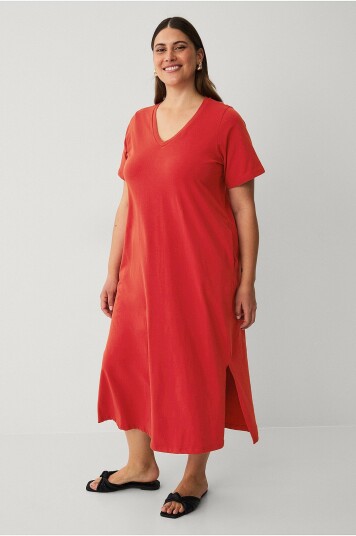 Zizzi T shirtkjole vDorit S/S Midi Dress Rød
