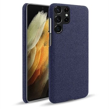 KSQ Stoffbelagt Samsung Galaxy S22 Ultra 5G Plast Deksel Blå