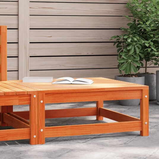  Fotskammel til hage brun 70x70x30 cm heltre furu 837939