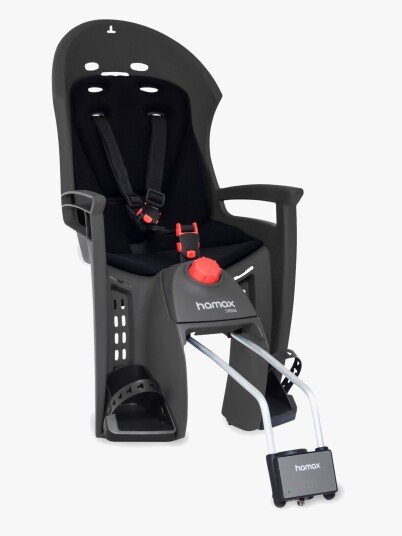 Hamax SIESTA Sykkelsete med Låsbart Rammefeste, Grey/Black