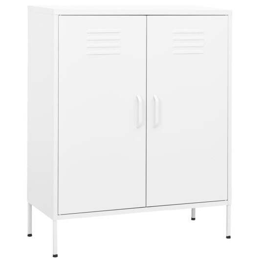 vidaXL Oppbevaringsskap hvit 80x35x101,5 cm stål vidaXL Oppbevaringsskap hvit 80x35x101,5 cm stål