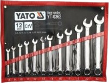 Yato Kombinasjonsnøkkelsett 12 deler 8-24 mm Krom-vanadium med Veske