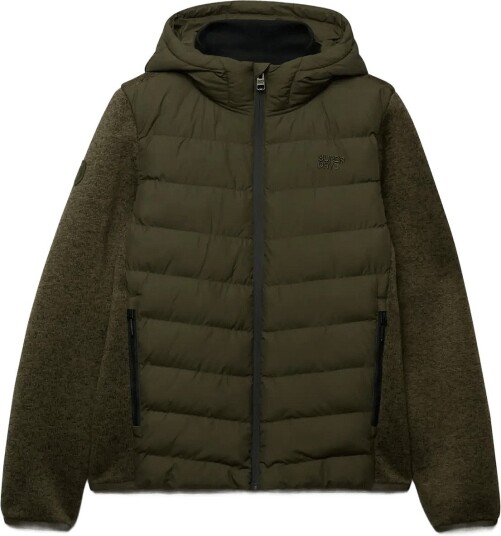 Superdry Hooded Storm Knit Hybrid Jkt KHAKI GREEN MARL XXL Superdry Hooded Storm Knit Hybrid Jkt KHAKI GREEN MARL XXL