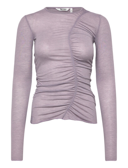 Monki Gathered Ls Top Purple XS Monki Gathered Ls Top Purple XS