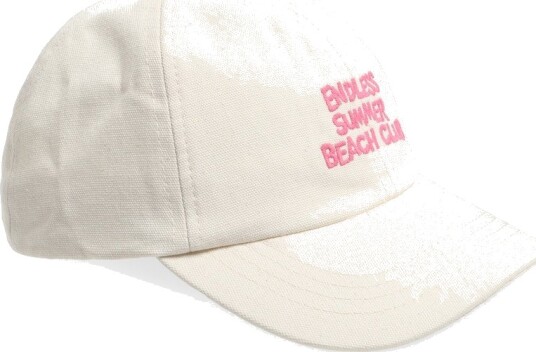 Mango Embroidered Cotton Cap   Beige   10 14