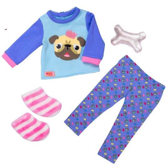 Our Generation Doll clothes Pyjamas w/ Bulldog 730390