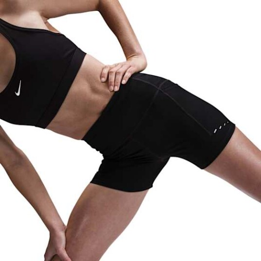 Nike Dri FIT Swift High Rise 4'' Shorts Dame Black/Reflective Silver L