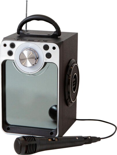 Star Karaokeanlegg med Bluetooth og Disco LED Lys - Svart