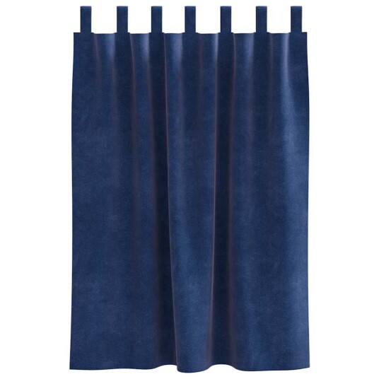 Gardiner med gardiner 2 pcs Mørkeblå 140 x 140 cm Fløyel