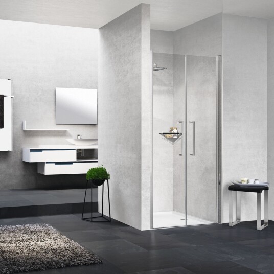 Novellini Young 2.0 2B Saloondør 80-100cm Krom / 100cm Klart Glass