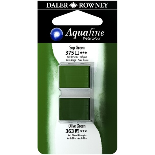 Aquafine Aquarelle Half pan Duo Sap Green/Olive Green