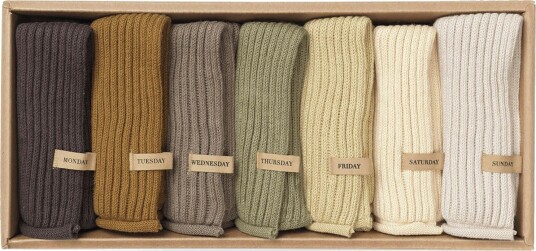 Ferm Living Calm Oppvaskkluter 7 pk Dager 26x26 cm Ferm Living Calm Oppvaskkluter 7 pk Dager 26x26 cm