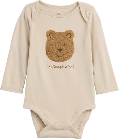 GAP Baby First Favorites Organic Cotton Graphic Bodysuit Beige 56/62