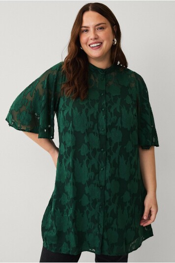 Zizzi Kjole mLisa 1/2 Short Dress Grønn Zizzi Kjole mLisa 1/2 Short Dress Grønn