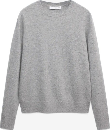 Mango 100% Cashmere Round Neck Sweater LT PASTEL GREY M Mango 100% Cashmere Round Neck Sweater LT PASTEL GREY M