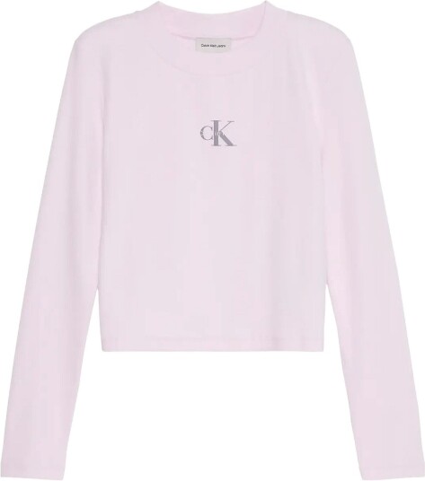 Calvin Klein Jeans Ls Monologo Baby Tee Pink S