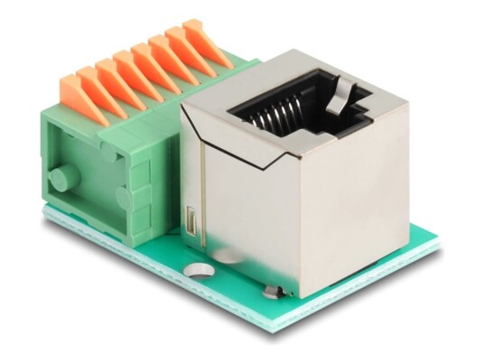 Delock Nettverksadapter Rj-45 Hunn Vinklet Til 8-Pins Terminalblokk Cat 5E