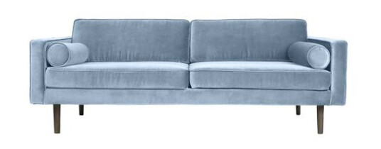 Broste Copenhagen Wind 3-seter Sofa - Pastell Blå Velur