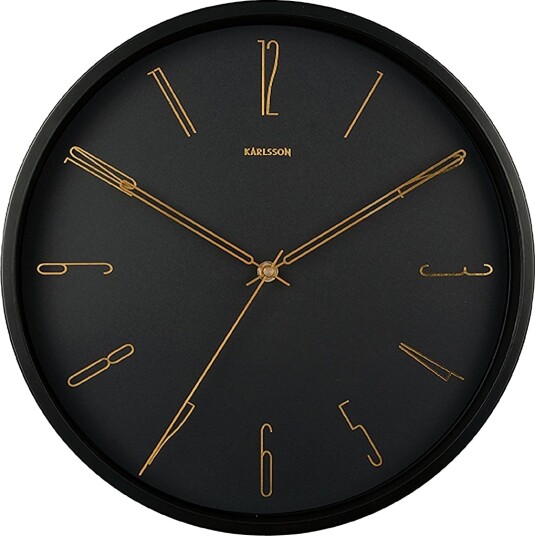 KARLSSON Wall Clock Belle Numbers Metal Black - Black - ONE SIZE KARLSSON Wall Clock Belle Numbers Metal Black - Black - ONE SIZE