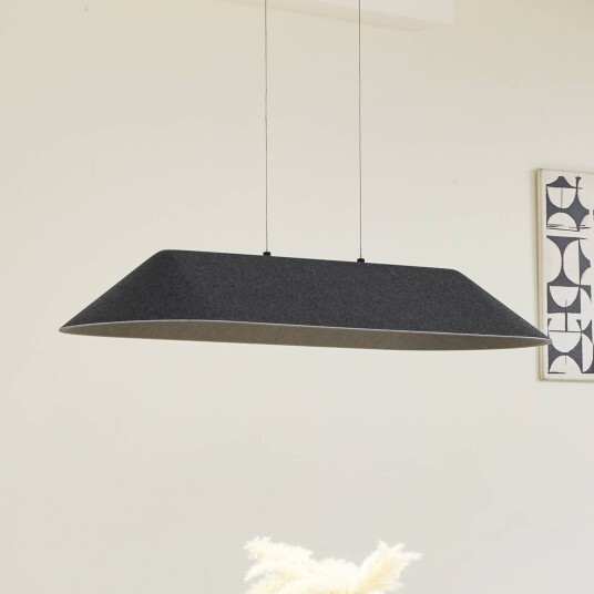 Lucande LED-pendellampe Naelle svart/grå filt Lucande LED-pendellampe Naelle svart/grå filt