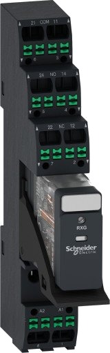 Schneider Electric 10 stk Relé med stikkontakt + LED 2CO 24VDC push-in, RXG23BDPVP Schneider Electric 10 stk Relé med stikkontakt + LED 2CO 24VDC push-in, RXG23BDPVP