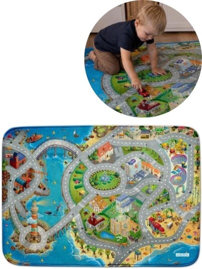 Ultrasoft Seaside Road Leketeppe Med Strand Og Veinett 130 X 180cm Ultrasoft Seaside Road Leketeppe Med Strand Og Veinett 130 X 180cm