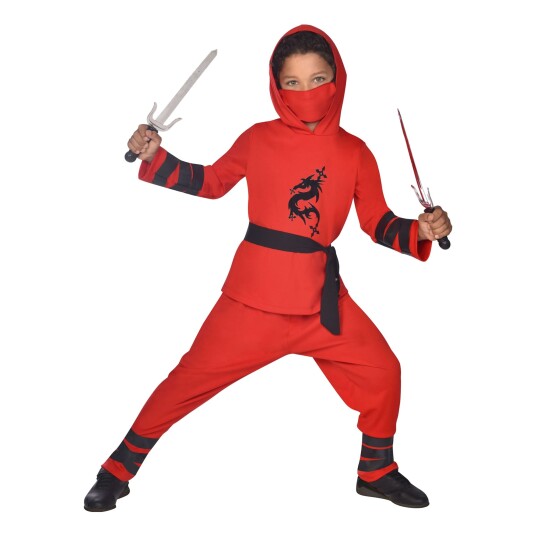 Amscan EU Rød Ninja Barn Karnevalskostyme  12–14 år