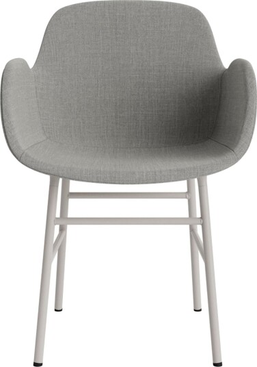 Normann Copenhagen Form Spisestuestol med Armlener Trukket Gruppe 2 Varm Grå/stål