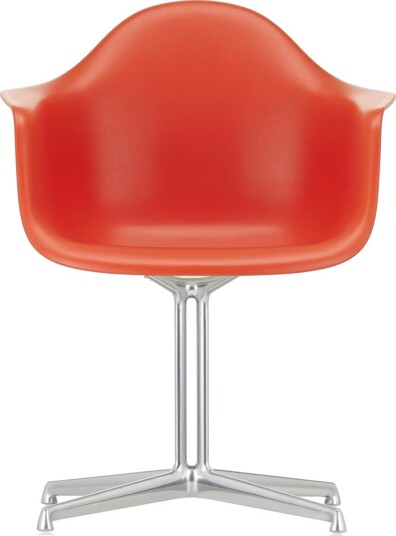 Vitra Eames Plastic DAL RE spisestuestol valmuerød/ Krom