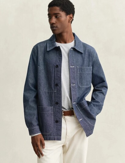 GANT Reg Chambray Overshirt   Blue   L