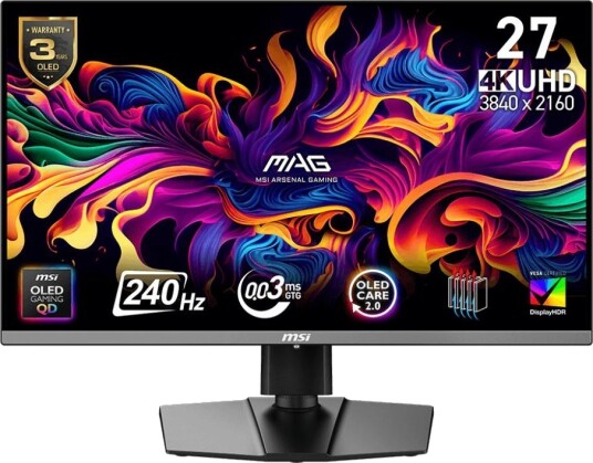 MSI MAG 272UP X24 27" 4K QD-OLED Gamingskjerm 240Hz 0.03 ms HDR400