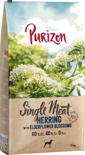 Purizon Tørrfôr Adult Single Meat Dog Sild Med Hylleblomst Kornfri 2 X 12 kg Purizon Tørrfôr Adult Single Meat Dog Sild Med Hylleblomst Kornfri 2 X 12 kg
