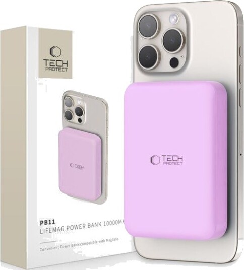 Powerbank Tech-Protect Pb11 Lifemag 10000Mah Fioletowy