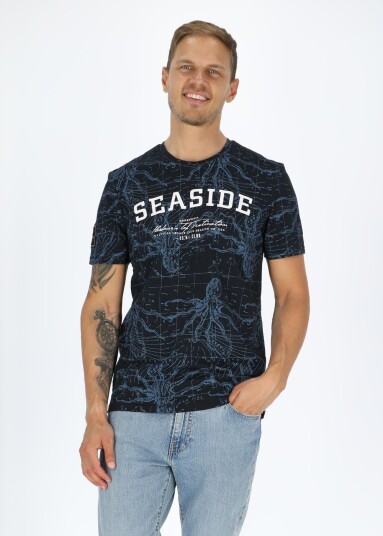 Seaside Ocean Tee Navy Octupus M Strandklær