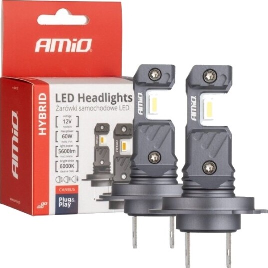 Amio Bilpærer Led Hybrid H7 H18 6000K Canbus 60W Amio-04115