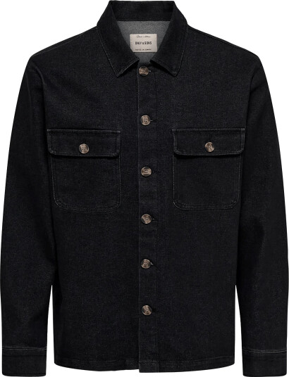 ONLY & SONS Onskodyl Box Pim Dnm Overshirt Black XS