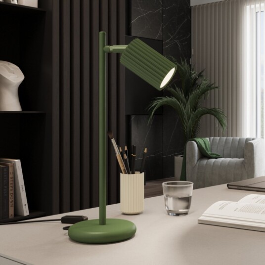 Bordlampe SOLLUX LIGHTING ALORA Grønn Stue Aluminium 6.5 43 Grønn