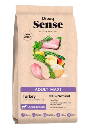 DIBAQ Sense Dog Maxi Turkey Tørrfôr til hund 12 kg