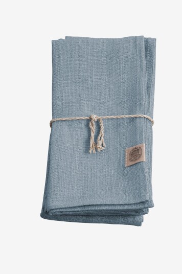 Lovely Linen   Serviett Classic 4 pk i manglet lin   Blå