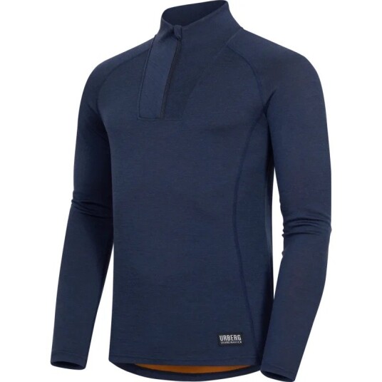 Urberg Men's Merino Bamboo Base Layer Zip Top Dark Navy