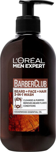 L'Oréal Men Expert Barber Club 3-in-1 Vask for Skjegg, Ansikt og Hår - 200 ml