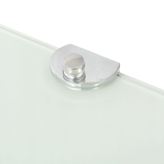 vidaXL Hj?rnehylle med kromst?tter hvitt glass 25x25 cm vidaXL Hj?rnehylle med kromst?tter hvitt glass 25x25 cm