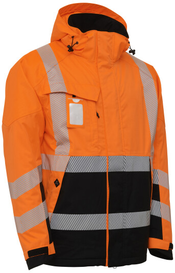 Elka Synlighets Vinterjakke Stretch 186100r Oransje/svart Str. 5XL