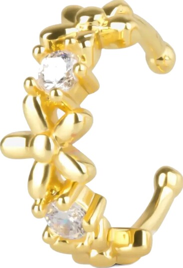 Timi of Sweden Georgie Flower Ear Cuff Stainless Steel GOLD One Size