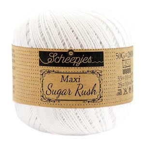 Scheepjes Maxi Sugar Rush Garn Unicolor 106 Snehvit