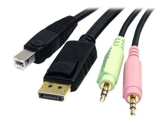 StarTech.com 4-in-1 USB DisplayPort KVM Switch Cable w/ Audio & Microphone - video / USB / lydkabel StarTech.com 4-in-1 USB DisplayPort KVM Switch Cable w/ Audio & Microphone - video / USB / lydkabel