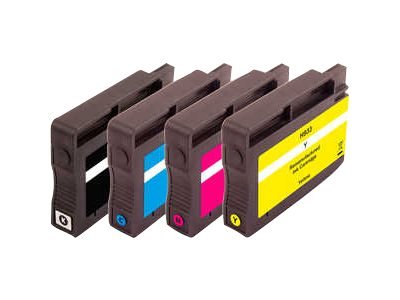 Peach Combi-Pack H932/H933 - 4-Pack - Svart Gul Cyan Magenta - Kompatibel - Gjenfabrikert - Blekkpatron (Alternativ For: Hp 932 Hp 933) - For Hp Officejet 6100 6600 H711a 6700 7110 7510 7610 7612
